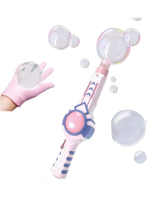 Elastic Fog Bubble Machine Magic USB Charging Wand with Gloves Pink
