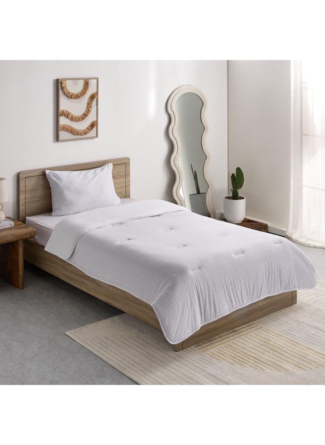 Home Box Ferum 2-Piece Stripe Microfiber Jersey Twin Comforter Set - 160x220 cm  - Image 2