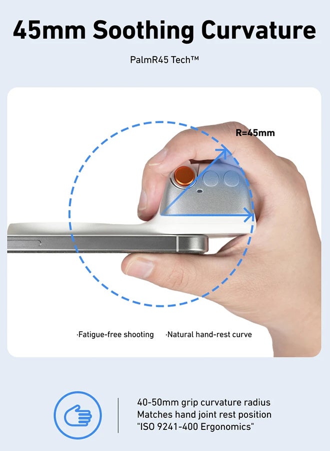 TELESIN Phone Camera Shoot Hand Grip Magnetic Smart Phone Holder Shooting Aid Remote Control Handle For Iphone Android Phone with Fill Light - Image 5