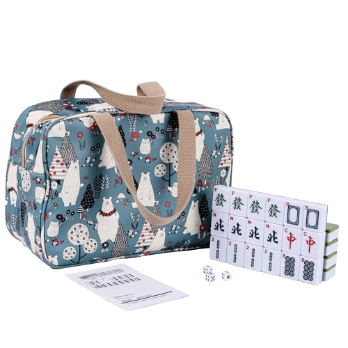 drizzle 36mm Numbered Mahjong Game Set 142 Portable 146 Premium Tiles with Instructions Beginner Manual Travel Family Leisure Time MahJong - Image 1