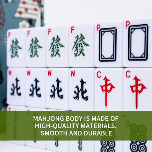 drizzle 36mm Numbered Mahjong Game Set 142 Portable 146 Premium Tiles with Instructions Beginner Manual Travel Family Leisure Time MahJong - Image 5