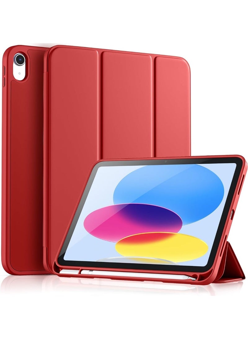 iPad (A16) 11th Generation Case 11 Inch 2025, iPad 10th Generation Case 2022 10.9 Inch with Pencil Holder, Soft TPU Back Slim Smart Protective Trifold Stand Cover, Auto Wake/Sleep - Image 1