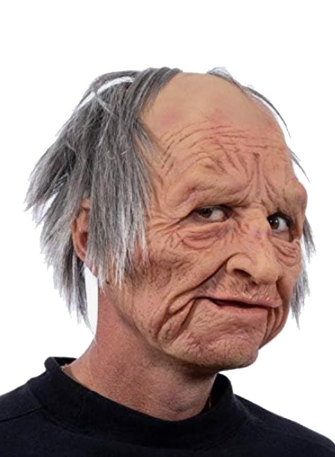Old Men Mask Realistic Human Wrinkle Face Grandpa Mask Bald Man cosplay Halloween Costume Props  - Image 3