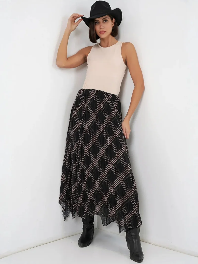 بيغ دارت BDART Asymmetrical Patterned Maxi Skirt