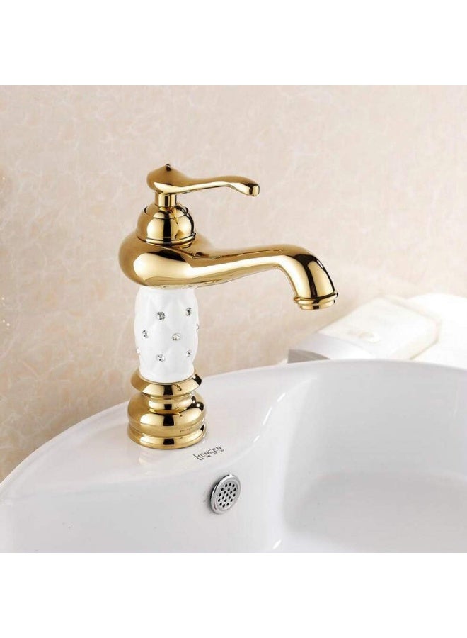 واي دي صنبور حوض حمام فاخر ذو ذراع واحد، مصنوع من النحاس الصلب، مزود بخرطوشة سيراميك، يُركّب على سطح الحوض، يتميز بتدفق مياه سلس، وتصميم عصري منحني لفوهة صنبور حوض الغسيل. - Image 2