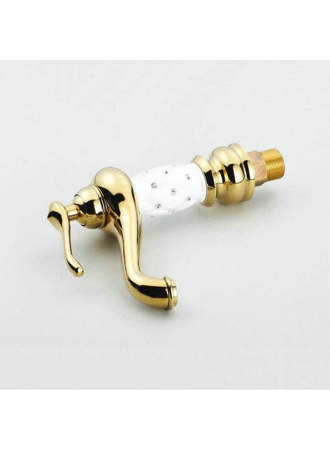 واي دي صنبور حوض حمام فاخر ذو ذراع واحد، مصنوع من النحاس الصلب، مزود بخرطوشة سيراميك، يُركّب على سطح الحوض، يتميز بتدفق مياه سلس، وتصميم عصري منحني لفوهة صنبور حوض الغسيل. - Image 4