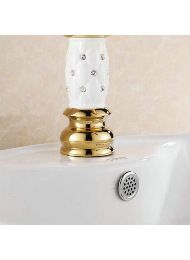 واي دي صنبور حوض حمام فاخر ذو ذراع واحد، مصنوع من النحاس الصلب، مزود بخرطوشة سيراميك، يُركّب على سطح الحوض، يتميز بتدفق مياه سلس، وتصميم عصري منحني لفوهة صنبور حوض الغسيل. - Image 5