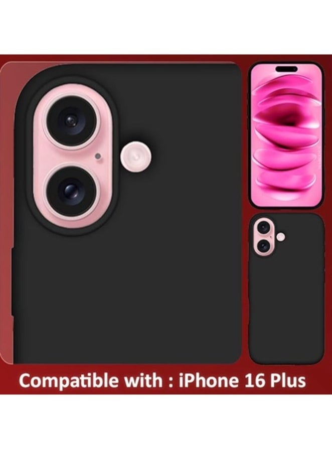 "New Liquid Silicone Case for iPhone 16 Plus – Ultra Slim Design with Soft Anti-Scratch Microfiber Lining & Drop Protection"