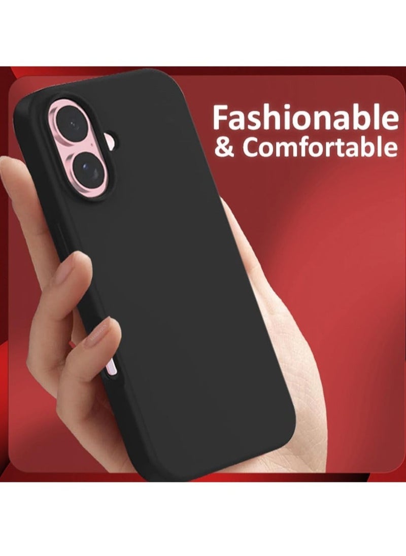 "New Liquid Silicone Case for iPhone 16 Plus – Ultra Slim Design with Soft Anti-Scratch Microfiber Lining & Drop Protection"