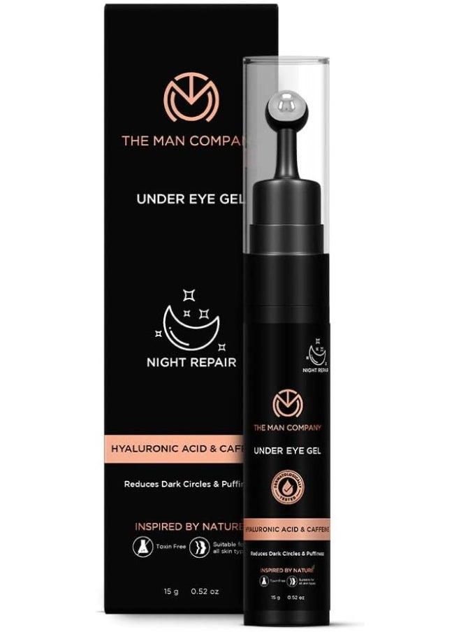 The Man Company Under Eye Gel With Cooling Massage Roller For Dark Circles, Fine Lines & Puffy Eyes with Caffeine & Hyaluronic Acid – 15gm  - Image 2