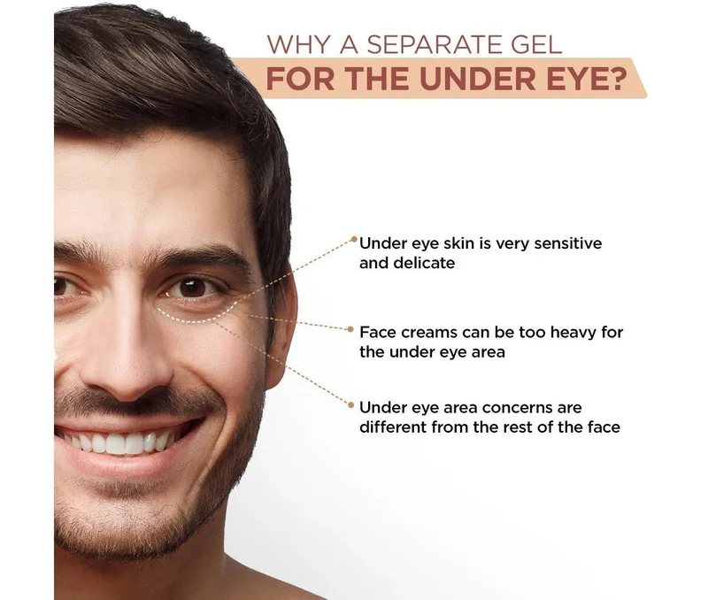 ذا مان كومباني جل تحت العين برولر تدليك منعش للهالات السوداء والخطوط الدقيقة والانتفاخ بالكافيين وحمض الهيالورونيك - ١٥ جرام