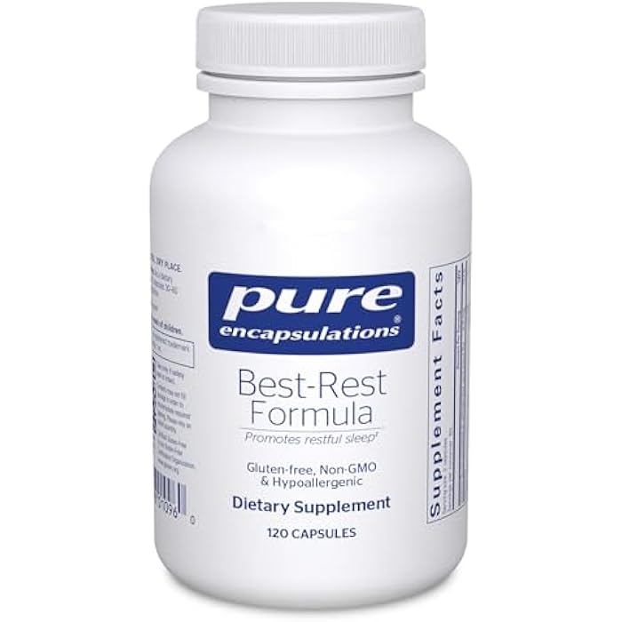 Pure Encapsulations صيغة بيور إنكابسوليشنز بيست-ريست - تدعم النوم المريح - للاسترخاء - مكمل نوم مريح - غير معدل وراثيًا ونباتي - 120 كبسولة - Image 1