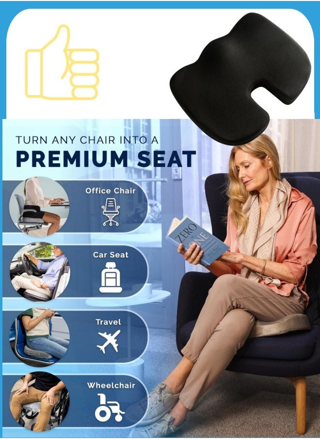 Generic - Everlasting Comfort Memory Foam Seat Cushion Auto Seat ， Office Chair Cushion , Sciatica & Back Pain Relief ，Pressure Relief，Supportive Foam  Non-Slip Seat Cushion for Car (Mesh breathable） - Image 1
