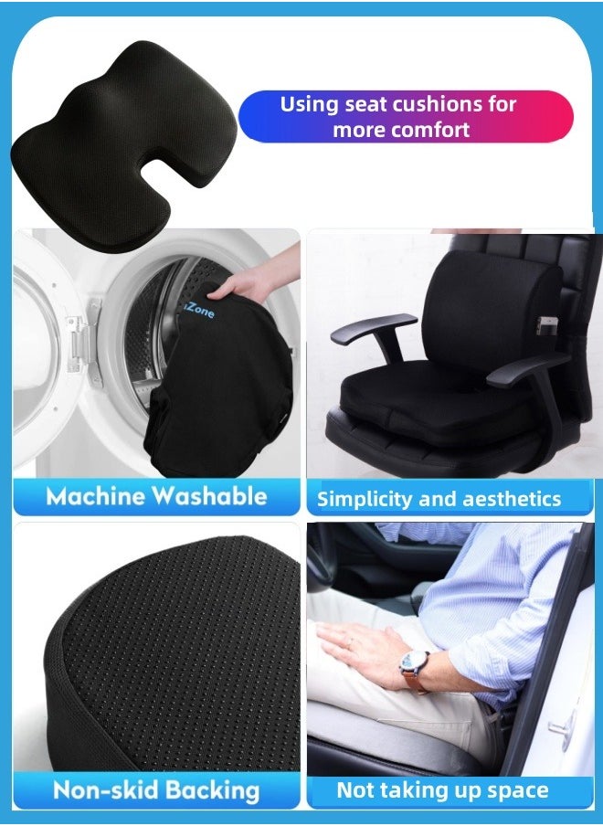 Generic - Everlasting Comfort Memory Foam Seat Cushion Auto Seat ， Office Chair Cushion , Sciatica & Back Pain Relief ，Pressure Relief，Supportive Foam  Non-Slip Seat Cushion for Car (Mesh breathable） - Image 1