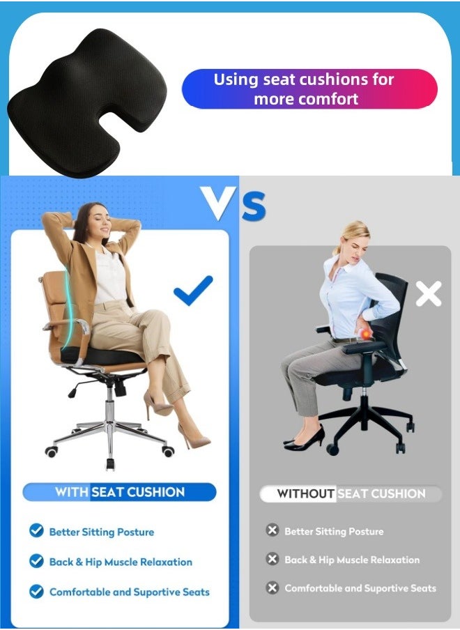 Generic - Everlasting Comfort Memory Foam Seat Cushion Auto Seat ， Office Chair Cushion , Sciatica & Back Pain Relief ，Pressure Relief，Supportive Foam  Non-Slip Seat Cushion for Car (Mesh breathable） - Image 1