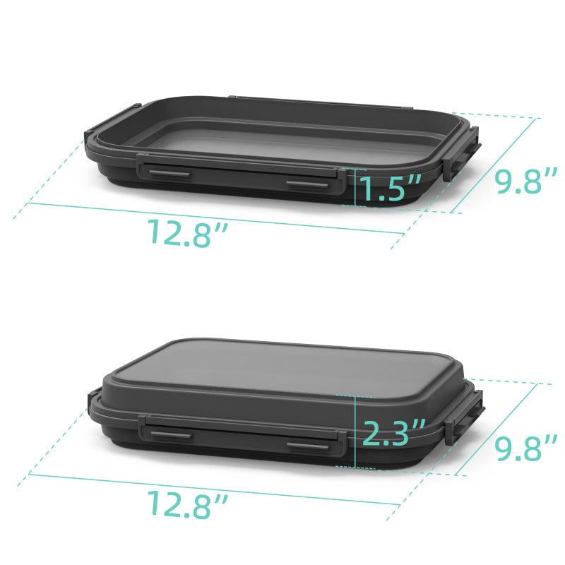 Mage Crab 2 Pack Silicone Food Fresh-Keeping Storage Containers with Lid, Dual-Shape Design, BPA-Free, Leakproof Lock Clips, Versatile Fridge Storage Containers, Space Saving & Expandable - Image 3