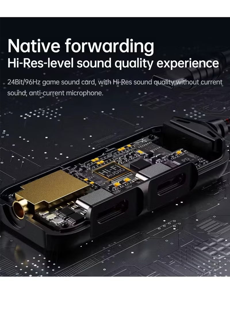 بليكستون Plextone GS1 Type-C Adapter 2 Type-C Inputs and 3.5 Input with 60W Power and 24-bit Audio Technology - Image 4
