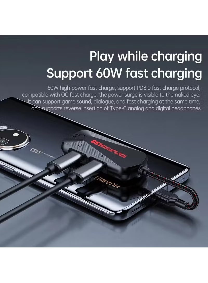 بليكستون Plextone GS1 Type-C Adapter 2 Type-C Inputs and 3.5 Input with 60W Power and 24-bit Audio Technology - Image 3