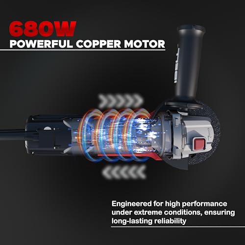 IBELL Angle Grinder AG10-68 | 680W Heavy Duty | Copper Armature | 100mm/4" Disc Dia | 11000 RPM | With Grinding Wheel & Guard | Perfect for Grinding, Cutting & Polishing-6 Months Warranty - Image 4