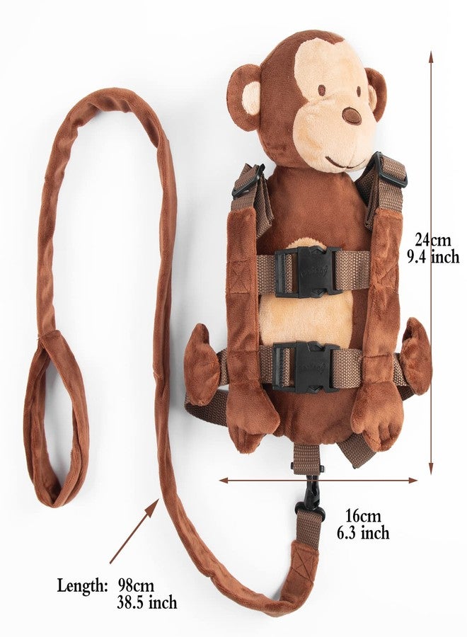 Berhapy 2 in 1 New Monkey Toddler Safety Harness Backpack Children's Walking Leash Strap（Brown） - Image 4