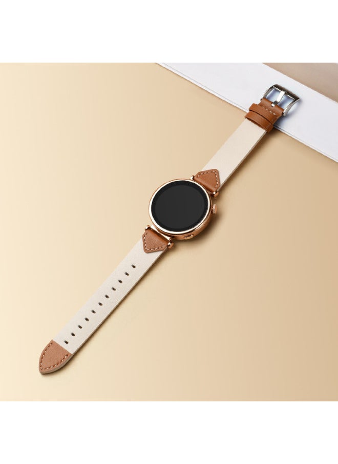 Generic For huawei Gt5 Gt4 Saddle Brown Ins Full Leather Strap 18MM Universal Strap-Color:Saddle Brown-Specifications:18*18mm  - Image 4