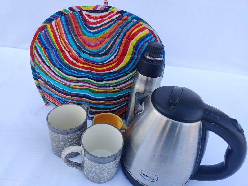 Malan Bai Mandala Tea Cozy Cover Hand Block Winter Tea Cozy Cotton Tea Kettle Warmer Pot Cover Hot Coffee Cover Handamde Kitchen Décor Brand: Malan Bai (Pattern 25) - Image 4