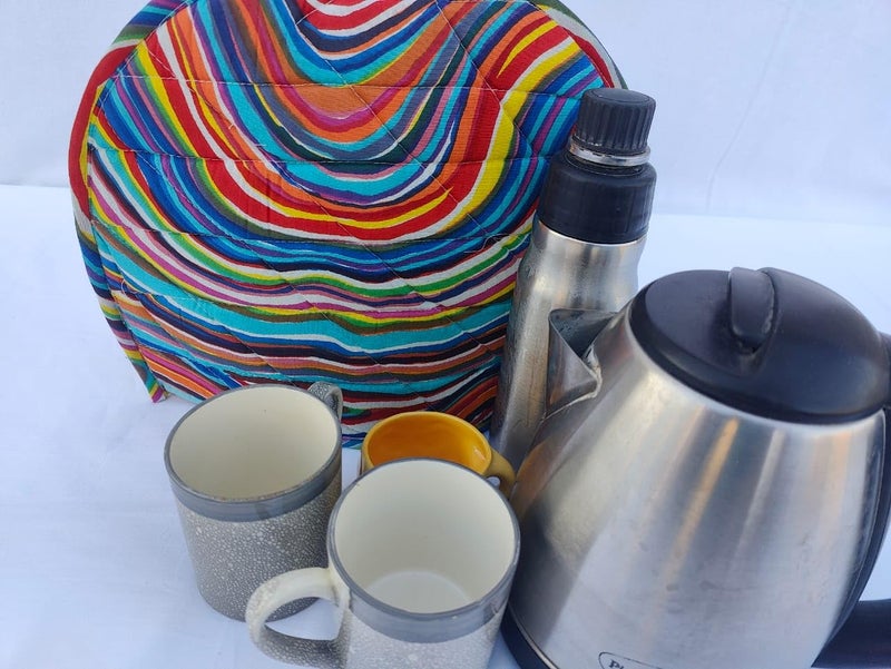 Malan Bai Mandala Tea Cozy Cover Hand Block Winter Tea Cozy Cotton Tea Kettle Warmer Pot Cover Hot Coffee Cover Handamde Kitchen Décor Brand: Malan Bai (Pattern 25) - Image 2