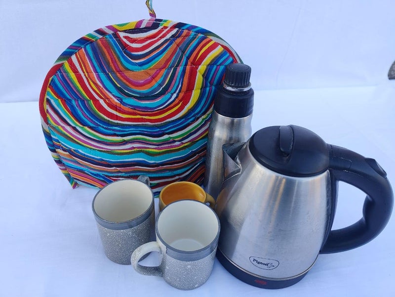 Malan Bai Mandala Tea Cozy Cover Hand Block Winter Tea Cozy Cotton Tea Kettle Warmer Pot Cover Hot Coffee Cover Handamde Kitchen Décor Brand: Malan Bai (Pattern 25) - Image 5