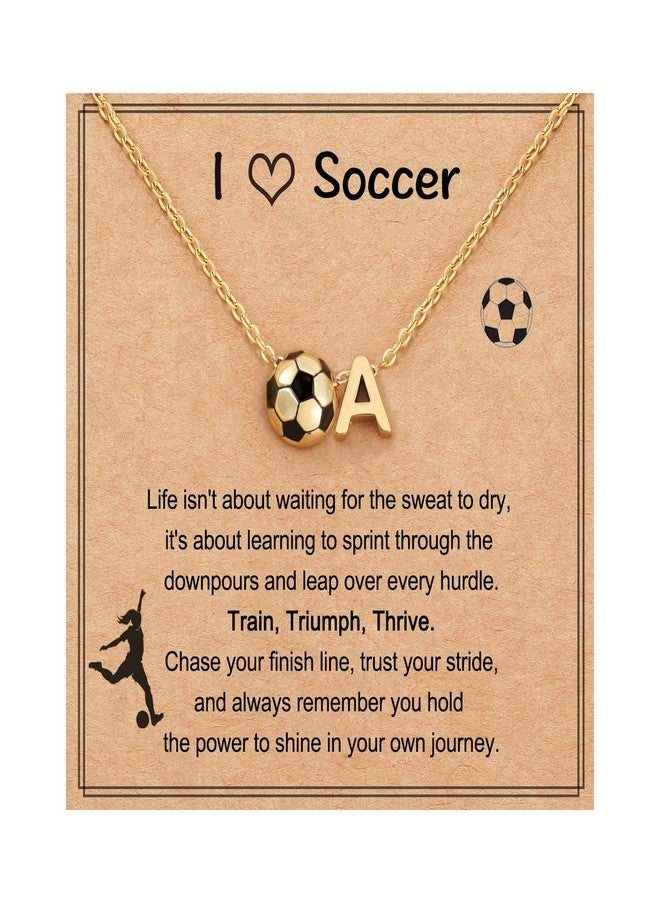 AULSIEY Soccer Necklace Gifts for Teens Women, Soccer Stuff Favors Initial A Necklace Pendant Chain Sport Necklaces Birthday Christmas Valentine Day Jewelry Gifts for Team Coach Player Mom Fans Lovers (A) - Image 1