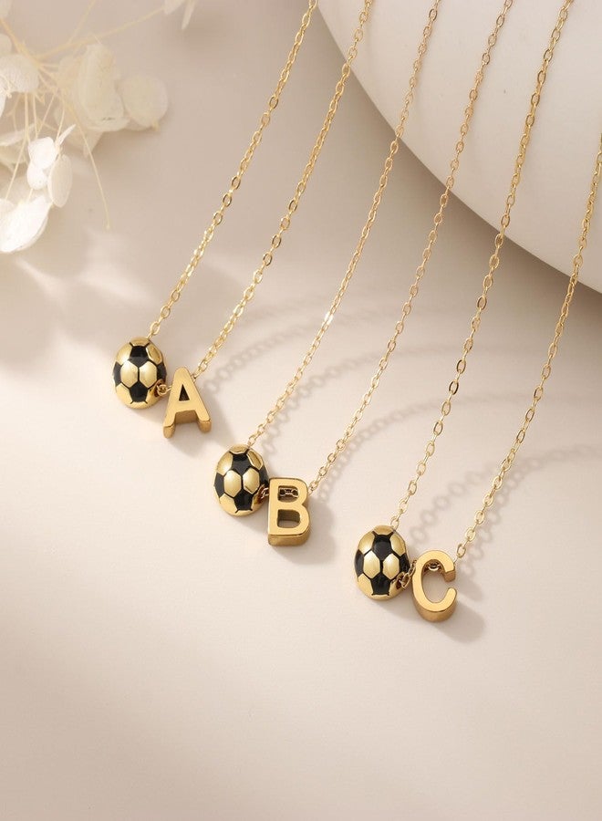 AULSIEY Soccer Necklace Gifts for Teens Women, Soccer Stuff Favors Initial A Necklace Pendant Chain Sport Necklaces Birthday Christmas Valentine Day Jewelry Gifts for Team Coach Player Mom Fans Lovers (A) - Image 4