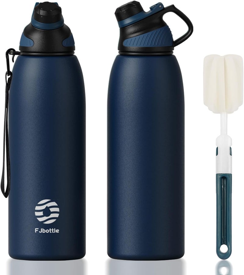 FjBottle Stainless Steel Water Bottle With Magnetic Lid - 600ml/800ml/1L/1.5L BPA Free Insulated Sports Bottle for Hot&Cold Drinks - Vacuum Flask Leak-Proof for Gym, Work, Travel - Image 1