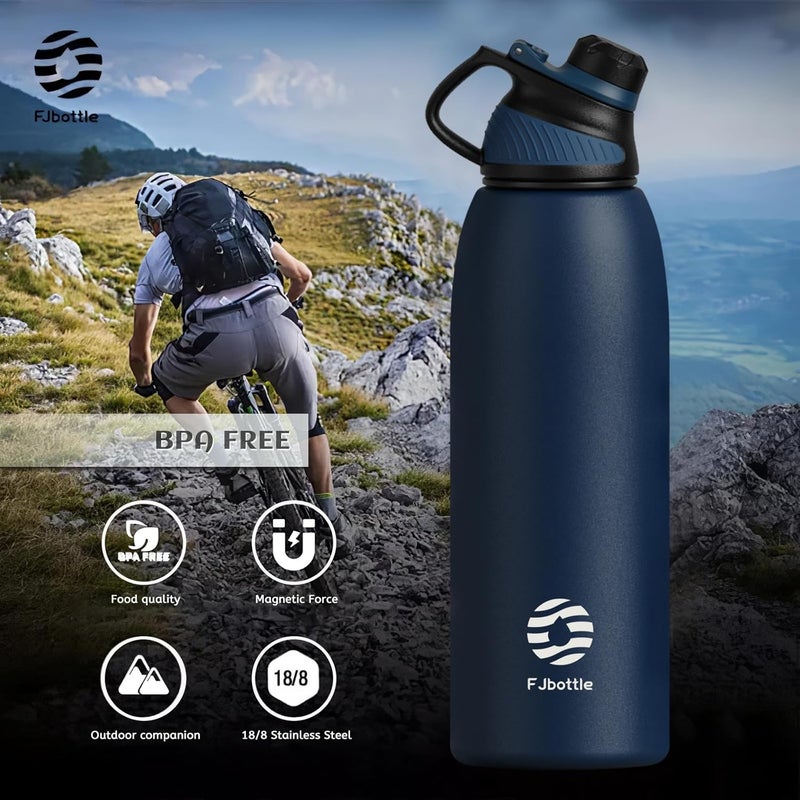 FjBottle Stainless Steel Water Bottle With Magnetic Lid - 600ml/800ml/1L/1.5L BPA Free Insulated Sports Bottle for Hot&Cold Drinks - Vacuum Flask Leak-Proof for Gym, Work, Travel - Image 5