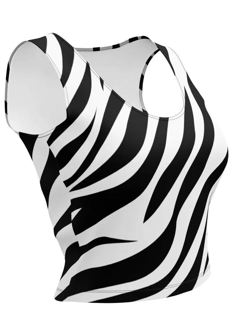MANIKAN MANIKAN Women's Home Top Sleeveless Striped Home Top in Black and White  - Image 1