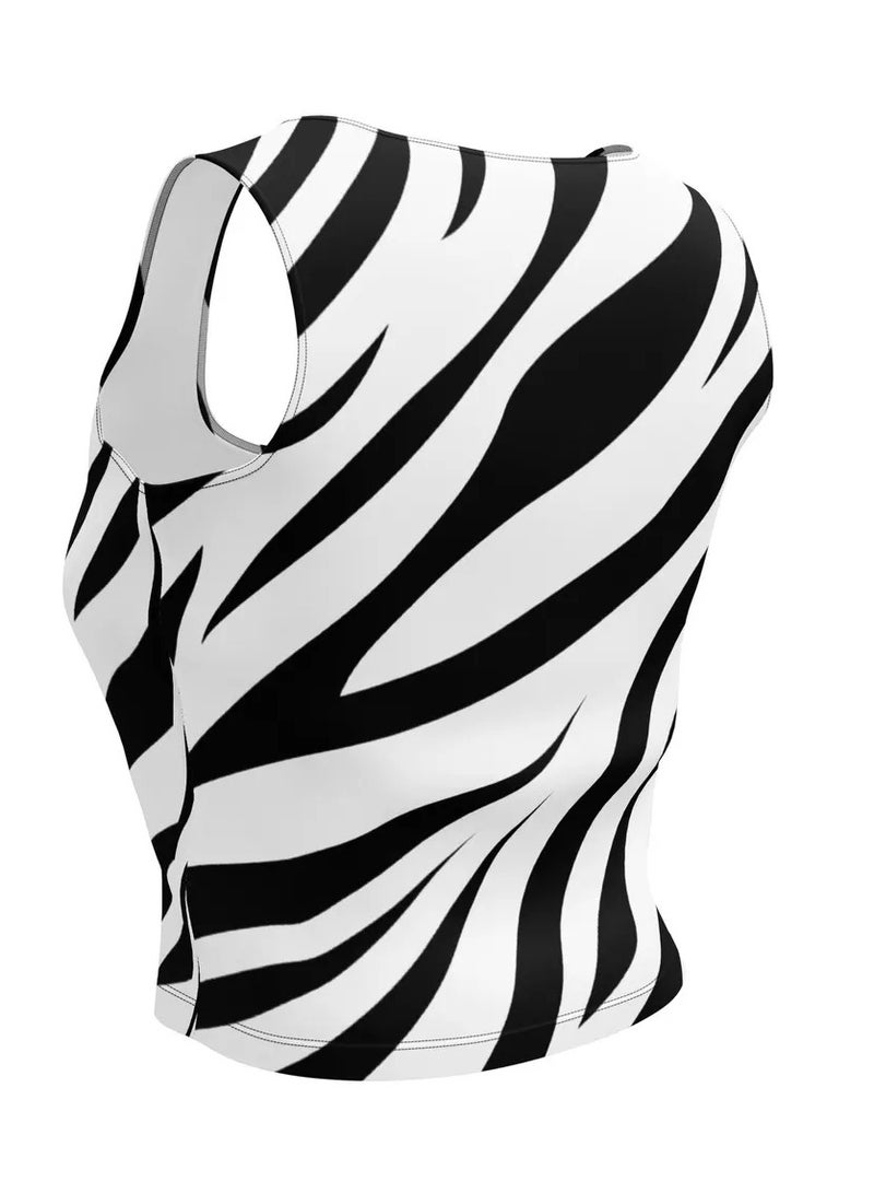 MANIKAN MANIKAN Women's Home Top Sleeveless Striped Home Top in Black and White  - Image 2
