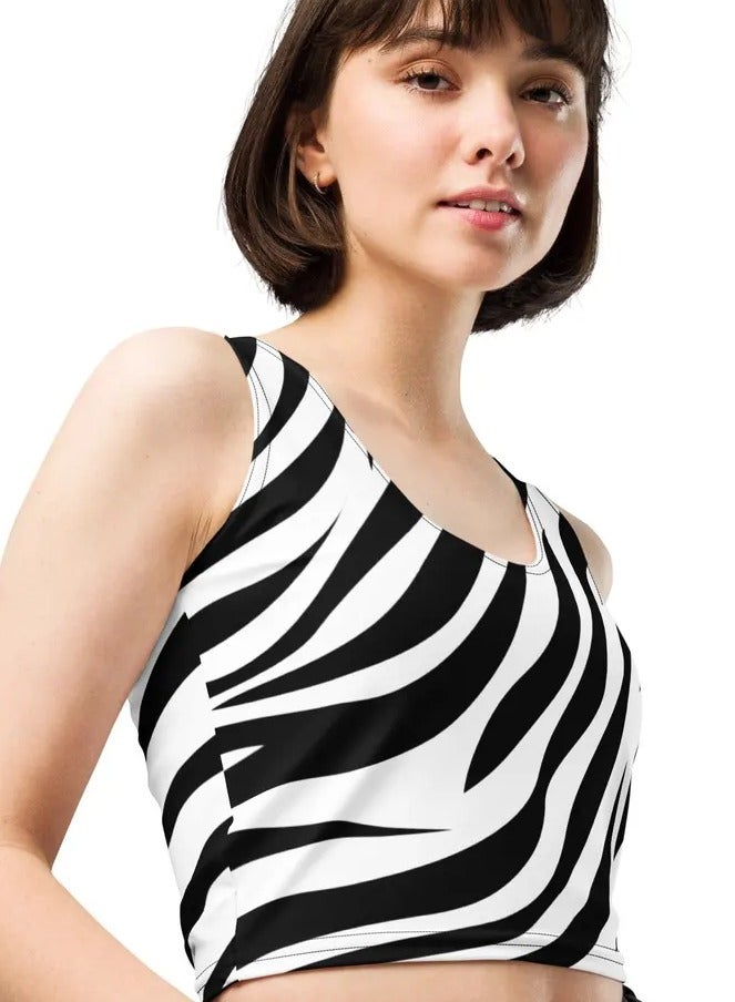 MANIKAN MANIKAN Women's Home Top Sleeveless Striped Home Top in Black and White  - Image 3