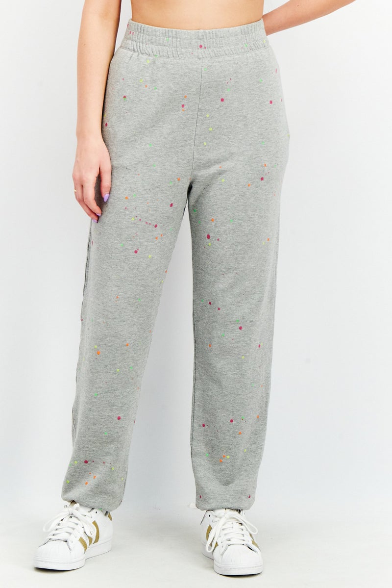 Sundry Women Regular Fit Allover Print Jogger Pants, Grey Combo - Image 1