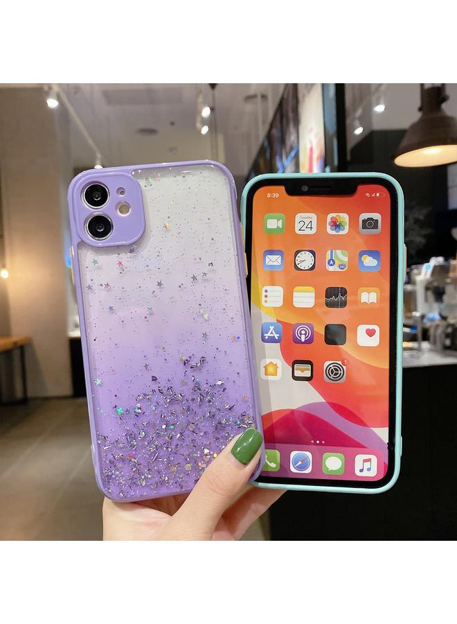 اس-توب جراب هاتف iPhone 14 Plus من مادة TPU اللامعة المتدرجة المرصعة بالنجوم - Image 2