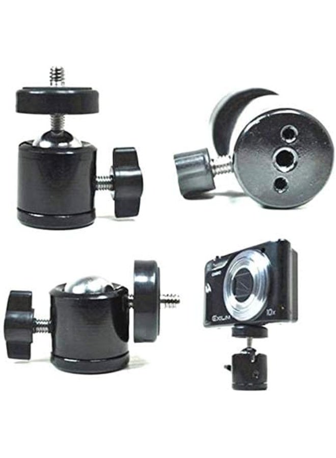 Universal 1/4" Screw Swivel Ball Head Tripod Mount 360° Rotation Heavy Metal Mount Base Adapter for Tripods, Monopods Camcorder Light Stands DSLRs Cameras (Pack of 1)(METAL) - Image 2