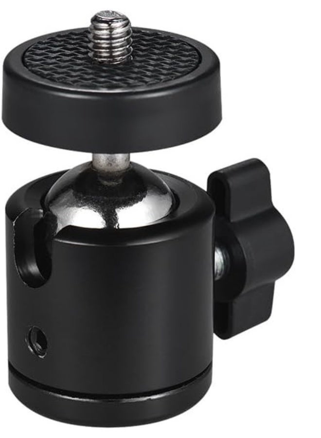 Universal 1/4" Screw Swivel Ball Head Tripod Mount 360° Rotation Heavy Metal Mount Base Adapter for Tripods, Monopods Camcorder Light Stands DSLRs Cameras (Pack of 1)(METAL) - Image 4