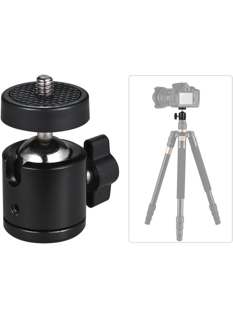 Universal 1/4" Screw Swivel Ball Head Tripod Mount 360° Rotation Heavy Metal Mount Base Adapter for Tripods, Monopods Camcorder Light Stands DSLRs Cameras (Pack of 1)(METAL) - Image 5