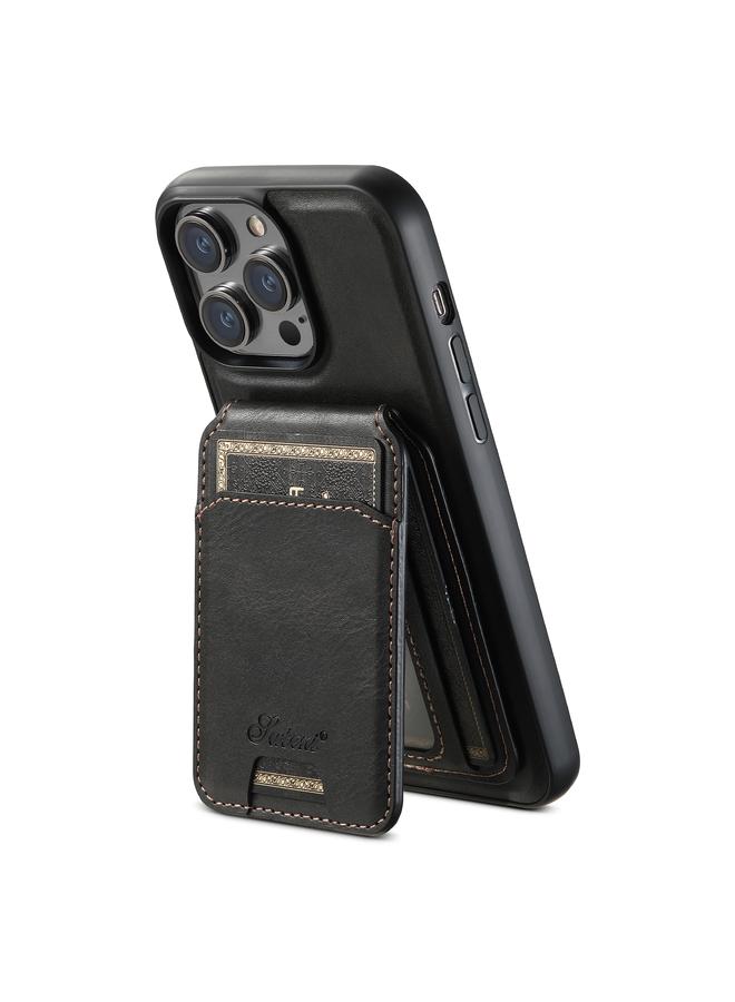 Suteni Case For iPhone 13 Pro H15 MagSafe Oil Eax Leather Detachable Wallet Back Phone Case - Image 3