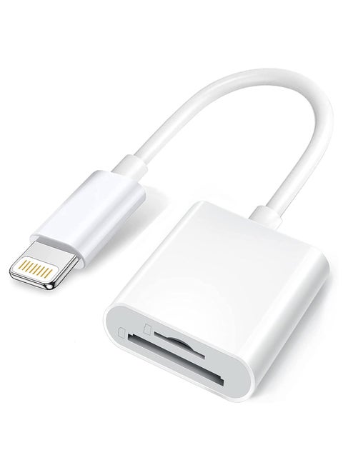 SD Card Reader for iPhone/iPad, Micro SD Card Reader with Dual Slots Compatible with iPhone