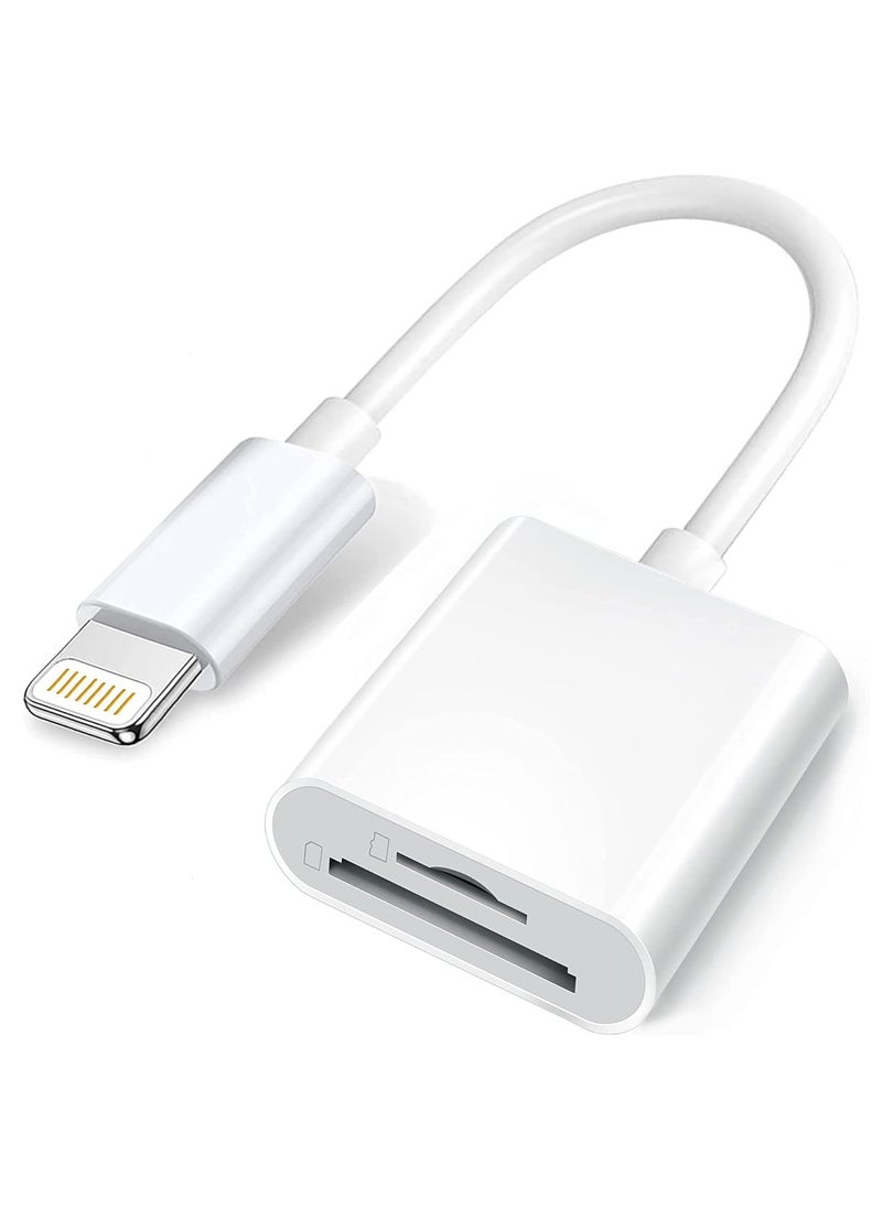 FLOWING - SD Card Reader for iPhone/iPad, Micro SD Card Reader with Dual Slots Compatible with iPhone - Image 1