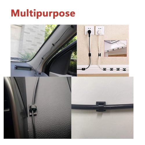 Yocice Cable Clips 40pcs with Strong Adhesive Tapes,Wire Holder Organizer Cord Management for Car, Office and Home (Black- CC05(40PCS)) - Image 5