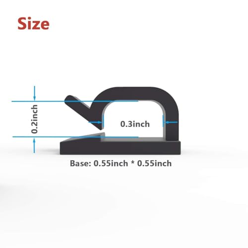 Yocice Cable Clips 40pcs with Strong Adhesive Tapes,Wire Holder Organizer Cord Management for Car, Office and Home (Black- CC05(40PCS)) - Image 2
