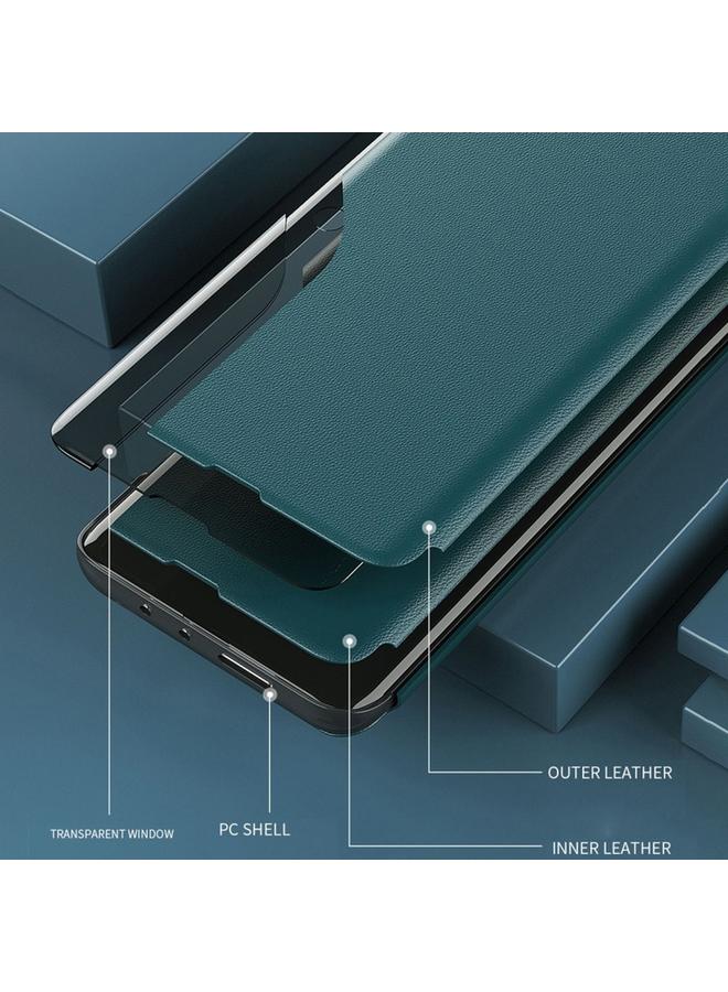 اس-توب جراب هاتف iPhone 15 Pro مع شاشة جانبية من الجلد القابل للطي - Image 5