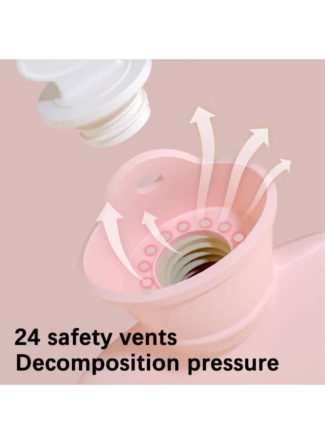 قربة ماء ساخن بغطاء من الصوف الناعم، كيس ماء ساخن للعلاج بالبرودة والحرارة، مناسب للجنسين لتخفيف الآلام، آلام الظهر والرقبة، وآلام الدورة الشهرية. هدية مثالية للنساء والأطفال (لون وردي). - Image 3