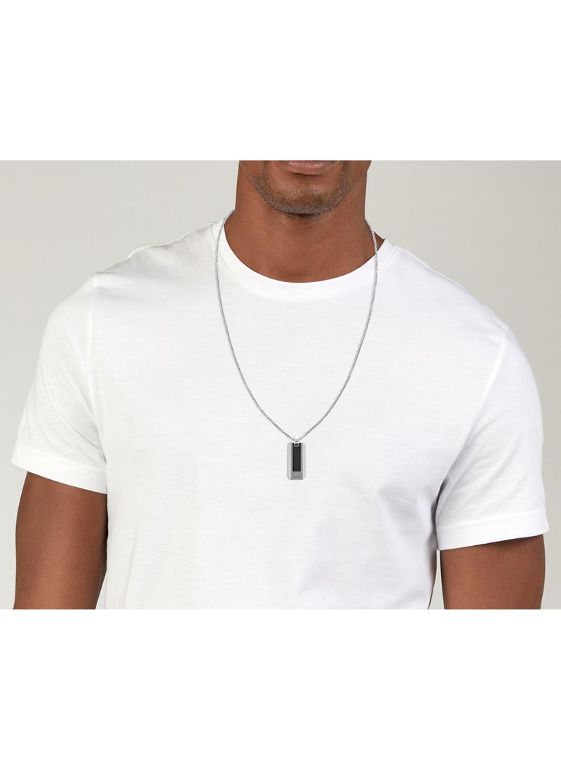 TOMMY HILFIGER TH JEWELRY CARBON FIBER MENS PENDANT WITH CHAIN - 2790354  - Image 2