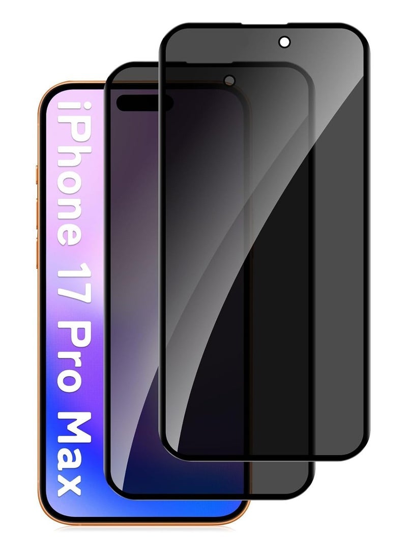 Privacy Screen Protector for iPhone 17 Pro Max, Anti-Spy 9H Tempered Glass, Case Friendly, Bubble-Free, HD Clear, Scratch Resistant Screen Guard - Image 1