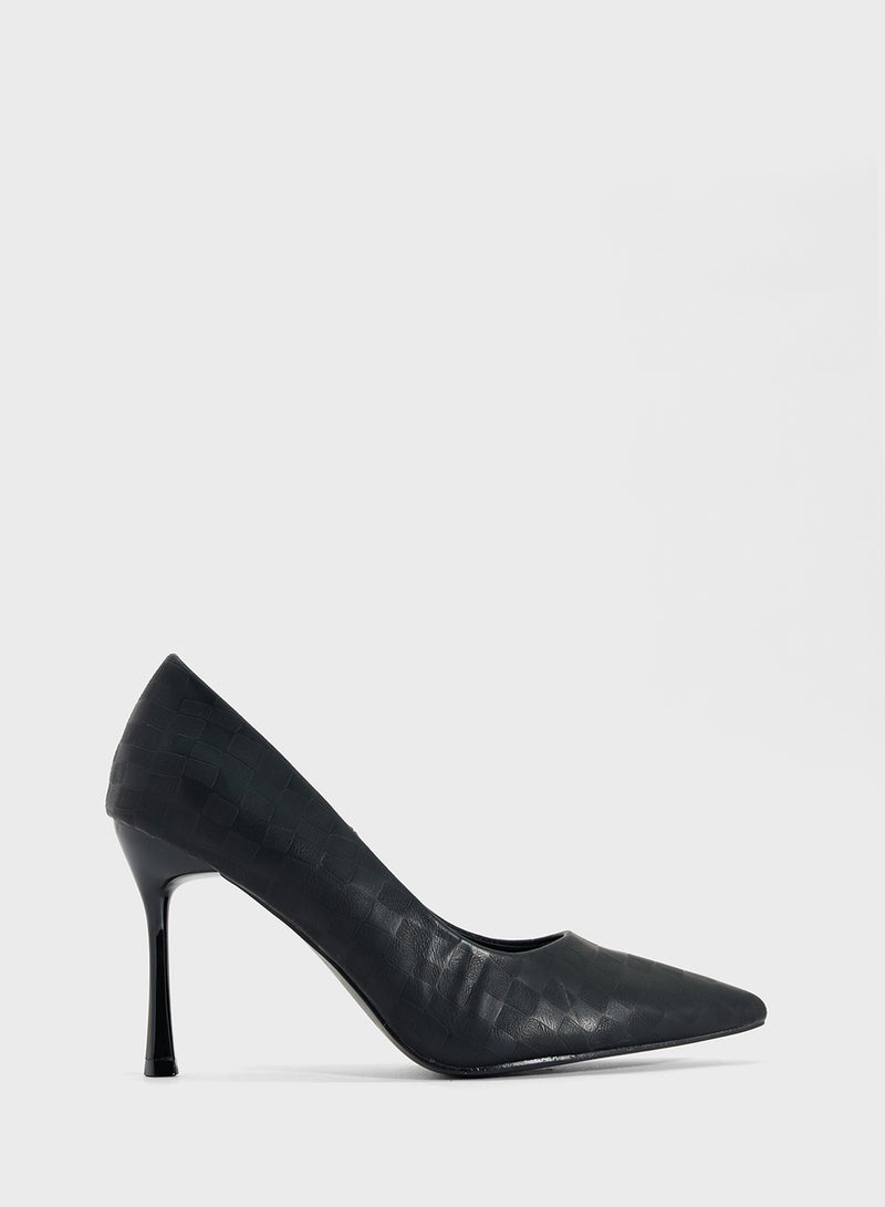 ELLA Woven High Heeled Pump - Image 1